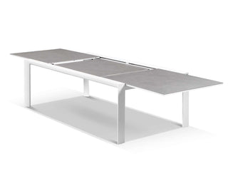 Mona Extension Outdoor Dining Table in White / C22 2.