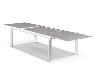 Mona Extension Table & Nivala Chairs | Outdoor Dining Setting in White / C22 / Frost Grey_6