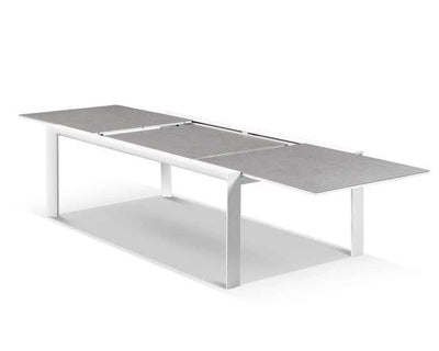 Mona Extension Table & Nivala Chairs | Outdoor Dining Setting in White / C22 / Frost Grey_6