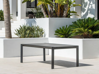 Mona Extension Outdoor Dining Table in Charcoal / C22 - close-up.