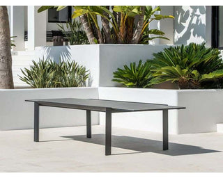 Mona Extension Table & Nivala Chairs | Outdoor Dining Setting in Charcoal / C22 / Black_3
