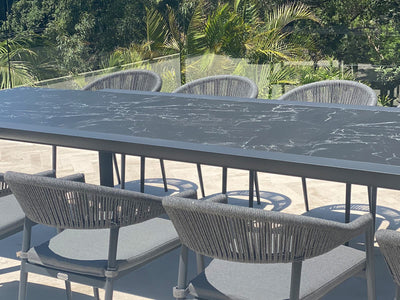 Mona Extension Table & Nivala Chairs | Outdoor Dining Setting in Charcoal / C57 / Black_9