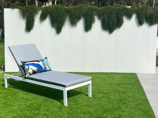 Monarch Outdoor Sunlounge in White / Grey Ridge.