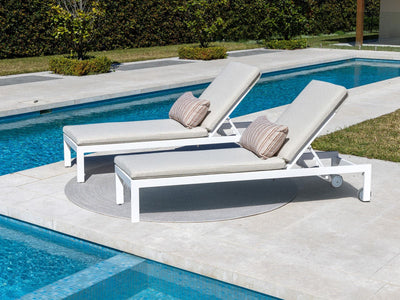 Monarch Outdoor Sunlounge Set in White / Pebble_1