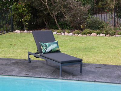Monarch Outdoor Sunlounge in Charcoal / Coal