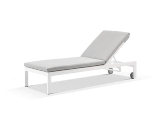 Monarch Outdoor Sunlounge in White / Grey Ridge 2.