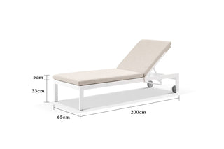 Monarch Outdoor Sunlounge in White / Pebble 2.