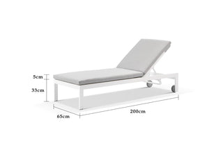 Monarch Outdoor Sunlounge in White / Grey Ridge 3.