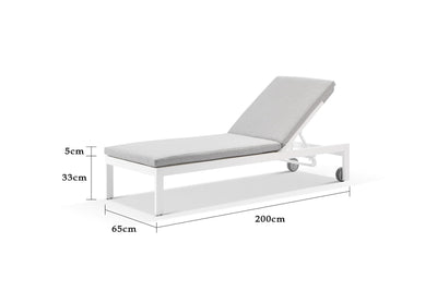 Monarch Outdoor Sunlounge in White / Grey Ridge 3.