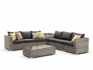 Maldives Modular | Outdoor Lounge Setting in Moonscape / Canvas Coal / 6 Seater w/ Corner Table / Maldives Coffee Table_1