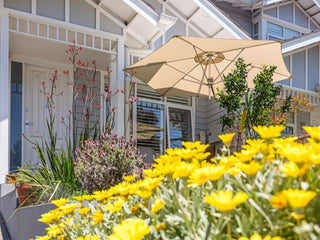 Paraflex 2.7m Hexagonal Outdoor Wall Mount Umbrella in Natural 6.