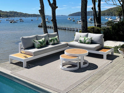SYD FLOORSTOCK SALE- Aspen 5 Seater Outdoor Teak Platform Lounge Setting_1