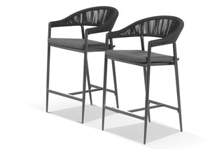 Nivala Outdoor Bar Chair Set in Charcoal / Black / Coal / Set of 2_1