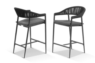Nivala Outdoor Bar Chair Set in Charcoal / Black / Coal / Set of 2_3