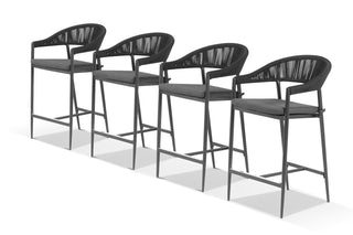 Nivala Outdoor Bar Chair Set in Charcoal / Black / Coal / Set of 4_1