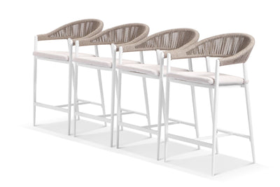 Nivala Outdoor Bar Chair Set in White / Biscuit / Pebble / Set of 4_1