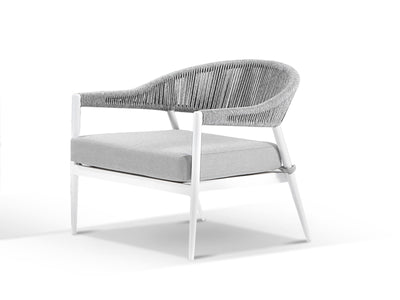 Nivala Outdoor Armchair in White / Light Grey / Grey Ridge