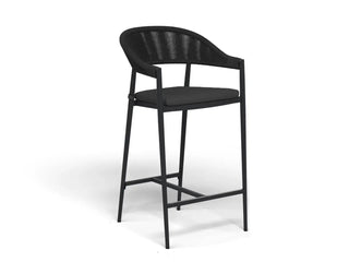 Adele Table & Nivala Chairs | Outdoor Balcony Bar Setting in Charcoal / Black / 3pc 140x42cm_2