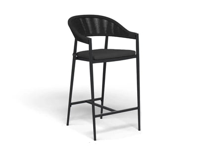 Adele Table & Nivala Chairs | Outdoor Balcony Bar Setting in Charcoal / Black / 4pc 210x42cm_2