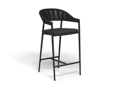 Adele Ceramic Round Table & Nivala Chairs | Outdoor Bar Setting in Charcoal / Dark Grey / Black / 3pc 72cm_2