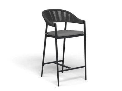 Domiziani Lava Stone Table & Nivala Chairs | Outdoor Bar Setting in Charcoal / Roccia / Black / 5pc 165cm_5