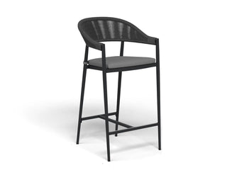 Domiziani Lava Stone Table & Nivala Chairs | Outdoor Bar Setting in Charcoal / Roccia / Black / 5pc 95cm_5