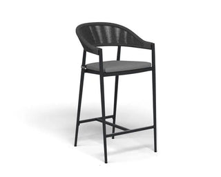Adele Ceramic Table & Nivala Chairs | Outdoor Bar Setting in Charcoal / Dark Grey / Black / 5pc 95x95cm_3