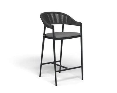 Adele Ceramic Table & Nivala Chairs | Outdoor Bar Setting in Charcoal / Dark Grey / Black / 5pc 95x95cm_3