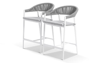 Nivala Outdoor Bar Chair Set in White / Frost Grey / Grey Ridge / Set of 2_1