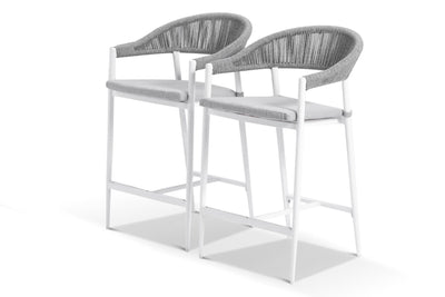 Nivala Outdoor Bar Chair Set in White / Frost Grey / Grey Ridge / Set of 2_1