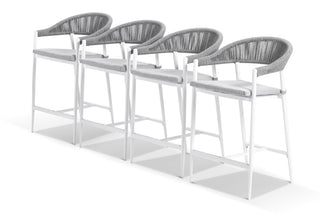 Nivala Outdoor Bar Chair Set in White / Frost Grey / Grey Ridge / Set of 4_1