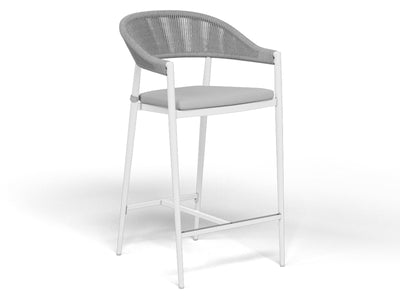 Nivala Outdoor Bar Chair in White / Frost Grey / Grey Ridge