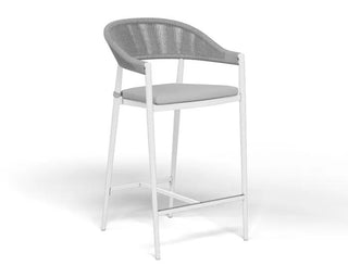 Adele Ceramic Table & Nivala Chairs | Outdoor Bar Setting in White / Light Grey / Frost Grey / 5pc 95x95cm_3