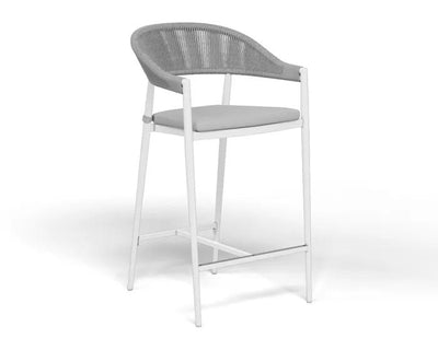 Adele Ceramic Table & Nivala Chairs | Outdoor Bar Setting in White / Light Grey / Frost Grey / 5pc 95x95cm_3