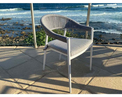 Mona Extension Table & Nivala Chairs | Outdoor Dining Setting in White / C55 / Frost Grey_2