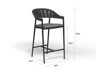 Adele Table & Nivala Chairs | Outdoor Bar Setting in Charcoal / Black / 5pc 95x95cm_3