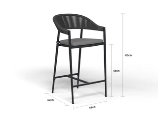 Adele Ceramic Round Table & Nivala Chairs | Outdoor Bar Setting in White / Travertino / Biscuit / 5pc 100cm_8