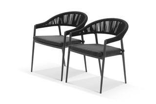 Nivala Outdoor Dining Chair Set in Charcoal / Black / Coal / Set of 4_3