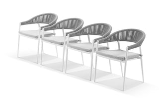 Nivala Outdoor Dining Chair Set in White / Frost Grey / Grey Ridge / Set of 4_1