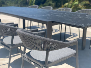 Mona Extension Table & Nivala Chairs | Outdoor Dining Setting in Charcoal / C57 / Black_2