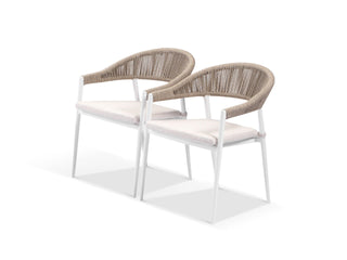 Nivala Outdoor Dining Chair Set in White / Biscuit / Pebble / Set of 2_1