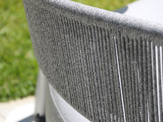 Nivala Outdoor Daybed in White / Light Grey / Grey Chine - close-up.