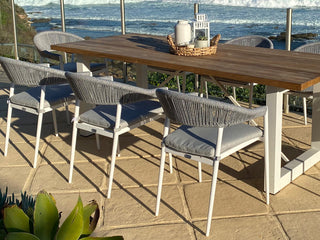 Nivala Outdoor Dining Chair Set in White / Frost Grey / Grey Ridge / Set of 4_7