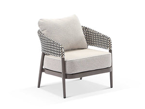 Noosa Outdoor Arm Chair in Bronze with Coffee Wicker