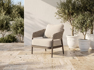 Noosa Outdoor Arm Chair in Bronze with Coffee Wicker