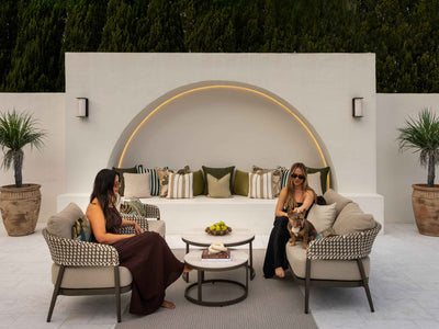 Noosa Sofa Set | Outdoor Lounge Setting in Bronze / Coffee / Cocoa / Milos Coffee Table 14