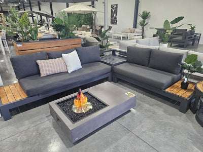 FLOORSTOCK SALE - Aspen 5 Seater Outdoor Teak Platform Lounge Setting_1