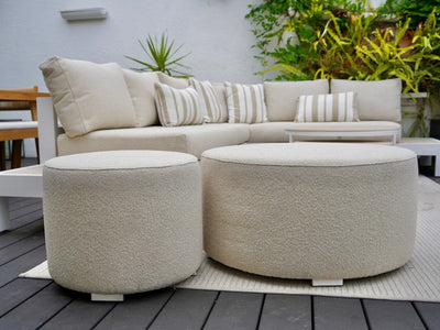 Cubix Round Outdoor Ottoman in Beech / 51cm 5.