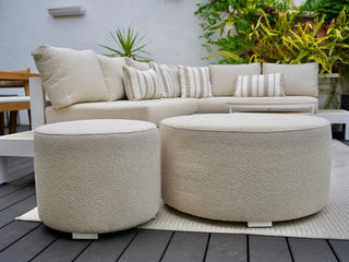 Cubix Round Outdoor Ottoman in Beech / 81cm 6.