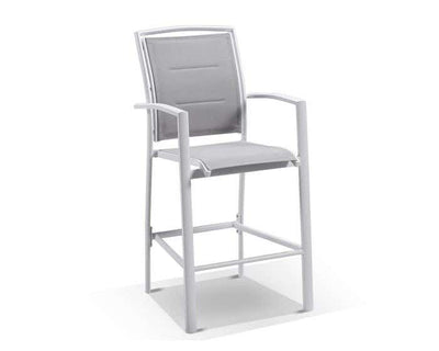 Adele Table & Verde Chairs | Outdoor Balcony Bar Setting in White / Light Grey / 3pc 140x63cm_3
